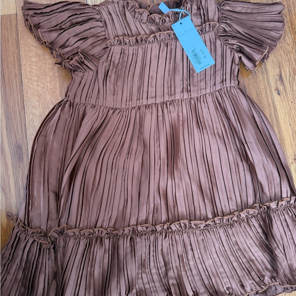 Janie and Jack Chocolate Pleated Dress